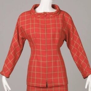 1980's Bernard Perris Paris Jacket, structured shoulder/puffed boatneck  - Small